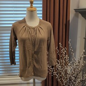 Coldwater Creek Light Brown Knit Cardigan